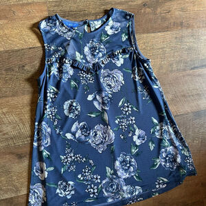 Women's APT. 9 Blue Floral Sleeveless Tank Top S